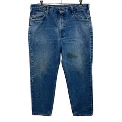 メキシコ製 Carhartt デニムパンツ W38 インディゴブルー カーハート ジップアップ ビッグサイズ デニム ワーク ジーンズ 2605-170