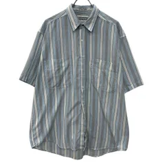 80s～ Levi's 半袖 ストライプシャツ L～ ブルー ホワイト リーバイス ボタン 80年代～ ストライプ柄 カジュアル 夏物 a805-5199のサムネイル