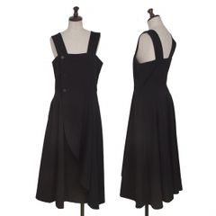LIMI feu リミフゥ 美品 ダブルサテン アシンメトリードレス 黒S