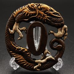 刀 日本刀 鍔 アンティーク 龍 骨董 龍 双竜 古美術 装具 剣 時代