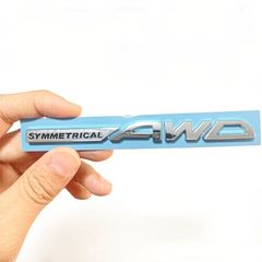 金属ステッカー シンメトリー AWD 立体 13.2cm シルバー 英語 エンブレム バイク メタルプレート ドレスアップ 車用 おしゃれ 3D 車外アクセサリー オートバイ 外装 シール t10524