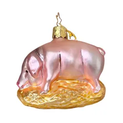 INGE-GLAS Vintage ドイツ製 ブタ ガラスオーナメント　クリスマスオーナメント　ヴィンテージオーナメントのサムネイル