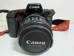 Canon EOS 10QD 一眼レフカメラ フィルムカメラ バッグ ストロボ バーコードリーダー 付きのサムネイル
