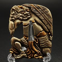 刀鍔 悪鬼図 鍔立付 XG192 鍔 銅地 細工 金銀メッキ 日本刀装具 - メルカリ