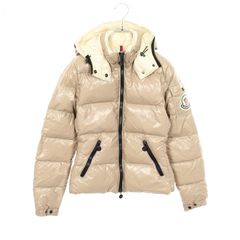 18242✨モンクレール BADIA ビッグロゴ ダウンジャケット ベージュ 極美品 モンクレール BADIA ダウンジャケット デカワッペン/デカロゴ