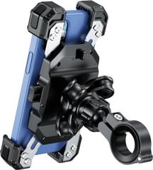Kaedear(カエディア) バイク スマホホルダー 振動吸収 バイク用スマホホルダー 携帯ホルダー ファイバー強化樹脂&アルミ ハンドル/ミラー 原付 オートバイ 自転車/高い脱着操作性/スマホ厚さ15mmまで/縦長スマホ対応/カメラ突き出 28058375