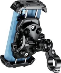 Kaedear(カエディア) バイク スマホホルダー 振動吸収 携帯ホルダー バイク用スマホホルダー ファイバー強化樹脂&アルミ ハンドル 原付 オートバイ 自転車/脱着操作性&開閉回数耐久バランス型/スマホ厚さ17mmまで/カメラ突き出し対 31d462fa