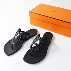 極美品】 エルメス エジェリ ブラック 37サイズ ラバーサンダル - メルカリ