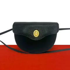 極 美品 Christian Dior クリスチャンディオール ヴィンテージ CD ロゴ 金具 レザー 本革 ショルダーバッグ ポシェット ブラック 20662
