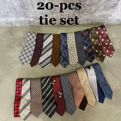 【T-1255】ネクタイ　柄物　20本セット　まとめ　古着