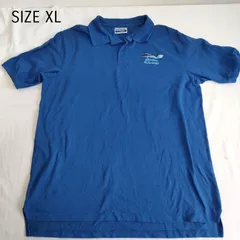 【XL】海外古着　HANES　ヘインズ　半袖　ポロシャツ　ビンテージ　青　ブルーのサムネイル