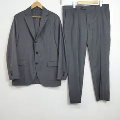 LARDINI ラルディーニ イタリア製 セットアップ スーツ テーラードジャケット スラックス ウール レーヨン サイドベンツ ビジネス グレー 50 メンズ 古着 E125のサムネイル