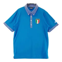サイズ：L KAPPA GOLF カッパゴルフ  ボタンダウン 半袖ポロシャツ  ブルー系 [240101671380] ゴルフウェア メンズ ストスト