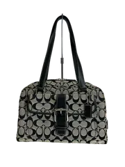 COACH コーチ キャンバス レザー トートバッグ 鞄 かばん 6846 ブラック系