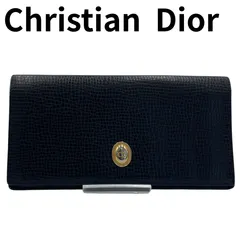 Christian Dior クリスチャンディオール 　ディオール　長財布 CDロゴ リザード型押し ブラック レザーのサムネイル
