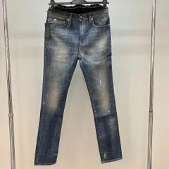 R13 アールサーティーン ボクサーデニム スキニーパンツ レザー切り替え 2015AW XSサイズのサムネイル
