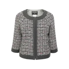 46e11 CHANEL シャネル 2007SS ジップアップツイードジャケット ノーカラージャケット P30546W03870 B3156 38サイズ マルチカラー レディース 女性用ta1のサムネイル
