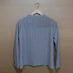 【TAKA85-16】△le.coeur blanc ルクールブラン　ボトルネックトップス　バックファスナー　ストライプ 　グレーのサムネイル