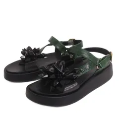 マナ MANA サンダル ストーン 厚底 黒 ブラック 37 24cm位 靴