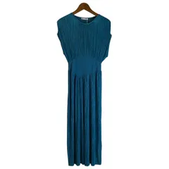 【中古】　ZARA　ワンピース　ノースリーブ　ロング丈　ウエストゴム　プリーツ　無地　古着　/2101
