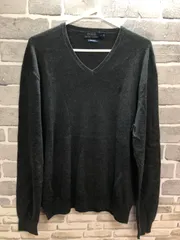 A【A40-21】◇POLO RALPH LAUREN サイズL/G Vネックセーター　グレー　無地