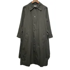 【中古】　MARGARET HOWELL　ステンカラーコート　長袖　ロング丈　ロングコート　アウター　無地　シングルボタン　ウエストヒモ　サイドポケット　日本製　古着　/2411