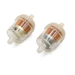 uxcell オートバイ燃料フィルター インラインガス燃料フィルター ホース直径8mm ゴールドトーン クリア 2個入り