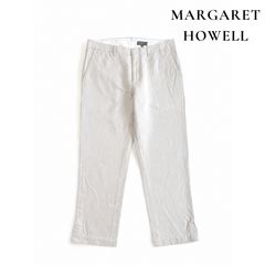 MARGARET HOWELL コットンリネン セミワイドトラウザーズパンツ 0
