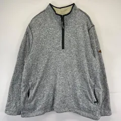 古着 オービス ORVIS ニット ロゴ トレーナー ベターセータータイプ 裏地ボア アウトドア ハーフジップ 2XL  グレー系 メンズのサムネイル