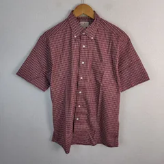 L.L.Bean エルエルビーン チェック柄 半袖シャツ ボルドー M メンズ 古着 アメカジ シンプル