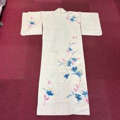 b953 化繊 単衣 踊り用 着物 着物 金箔 緑系 - メルカリ