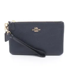 コーチ COACH ポーチ スモール リストレット 22952 ネイビー レザー ポーチ レディース Used A