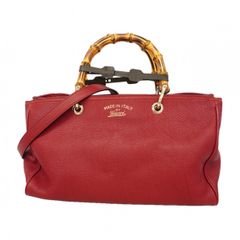 極美品 GUCCI/グッチ バンブーショッパーミディアム トートバッグ