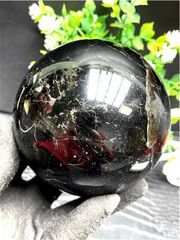 113mm AAA級魔除け天然モリオン黒水晶丸玉b91C1/145C17D - メルカリ