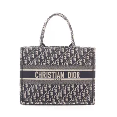ディオール Dior トートバッグ BOOK TOTE ブックトート ミディアム M1296ZRIW_M828 ネイビー キャンバス オブリーク ブックトート ミディアム レディース Used A
