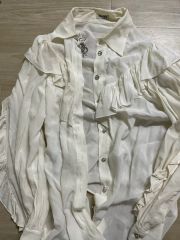 ミュウミュウ シルクシャツ フリルブラウス 36size - メルカリ