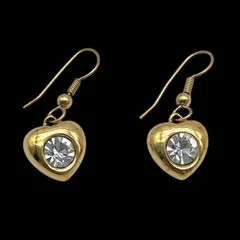 GIVENCHY ジバンシー ドロップピアス ハート型 ラインストーン ゴールド アクセサリー ヴィンテージ レディースのサムネイル