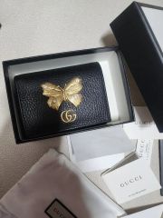 極美品】グッチ 二つ折り財布 バタフライ GGマーモント ブラック 