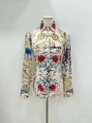 美品✨LEONARD レオナール コットン 花柄 カットソージャケット 金