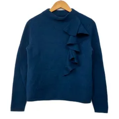 LANVIN COLLECTION(ランバンコレクション) 長袖セーター サイズ38 M レディース - ブルー ハイネック/フリル