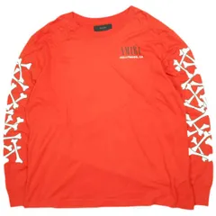 AMIRI アミリ 22SS アメリカ製 BONES STACKED LONG SLEEVE TEE ハリウッドロゴ ボーンプリントロングスリーブTシャツ PS22MJG022 XL Orange/White 長袖 トップス g26573のサムネイル