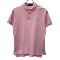 90s RALPH LAUREN 半袖 ポロシャツ M ピンク ラルフローレン ハーフボタン 90年代 ポニー刺繍 コットン100% 夏物 a805-5282