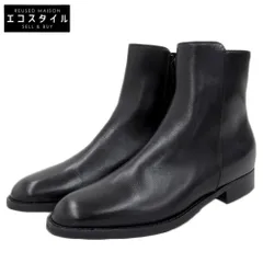 Luca Grossi　ルカグロッシ　新品同様 レザー ローヒールアンクルブーツ レディース ブラック 35 1/2　35.5