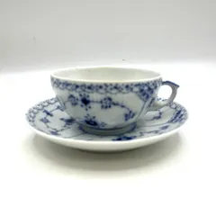 ROYAL COPENHAGEN ロイヤル・コペンハーゲン ブルーフルーテッド　ハーフレース　ティーカップ＆ソーサー