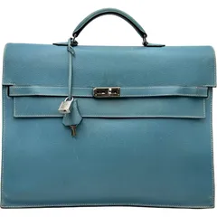 エルメス HERMES ケリーデペッシュ38 □J刻 ブルージーン シルバー金具