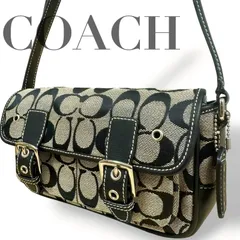 ☆★COACH　コーチ★ショルダーバッグ　シグネチャー　斜め掛け　チャーム　ブラック　キャンバス　レザー★♯2524