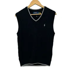 POLObyRalphLauren(ポロラルフローレン) ベスト サイズSP美品  - ダークネイビー×ライトグレー ニット