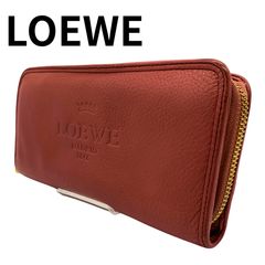 極美品】ロエベ ラウンドファスナー 長財布 アナグラム キャメル 