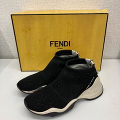 美品 FENDI スニーカー スリッポン ロゴVertigo 黒 36.5 - メルカリ
