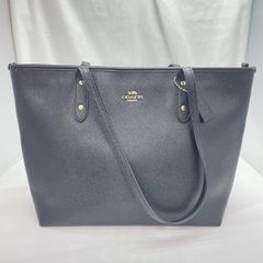 COACH トートバッグ ターンロック ブラック レザー A4可 PC可 大容量 